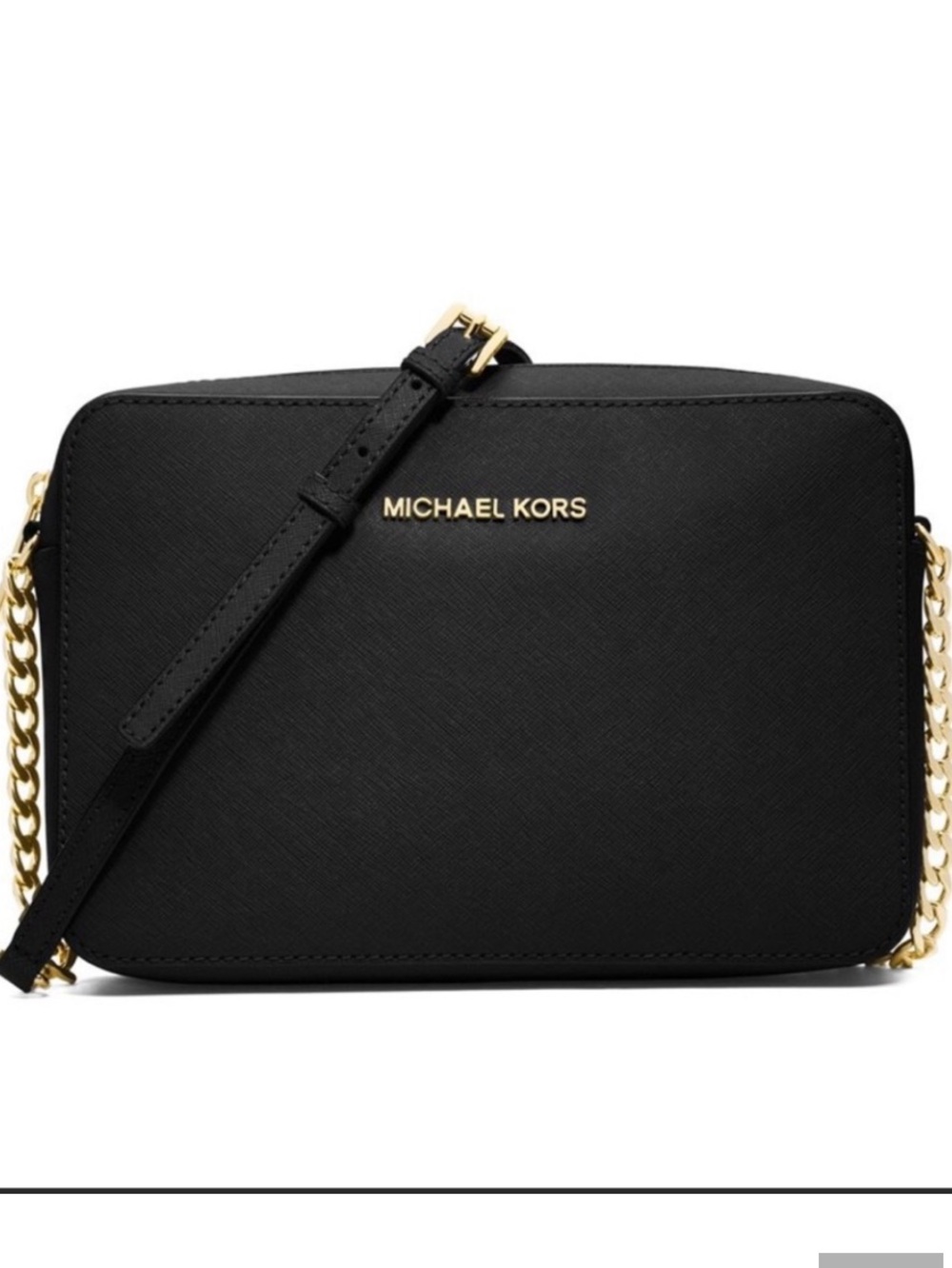 Michael Kors Black Leather Crossbody with Gold Hardware